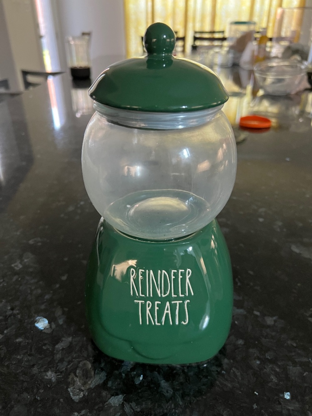 NWOT Rae Dunn Green Reindeer Treats Gumball